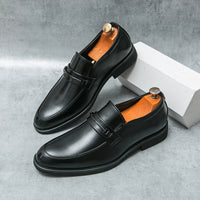 Men's Formal Leather Shoes Classic Style Slip On Loafers Round Toe Breathable Non-Slip Business Dress Wedding Office Casual Shos - Buy online at  Vibe In Cart.
