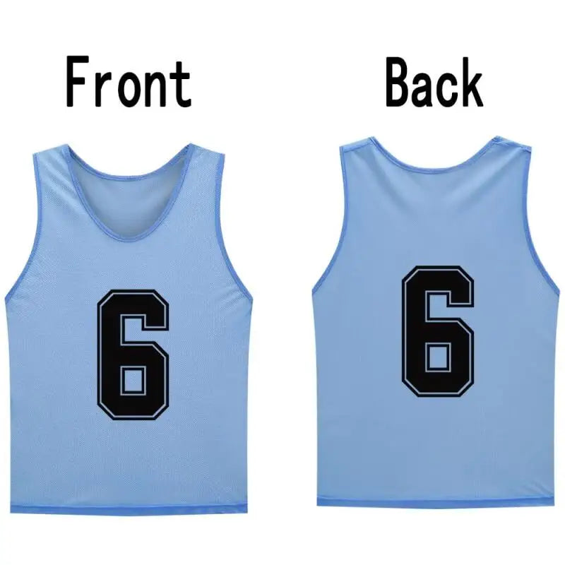 12 PCS Men's Football Pinnies Quick Drying Soccer Jerseys Youth with Numbers Basketball Team Practice Sports Training Vest - Buy online at  Vibe In Cart.