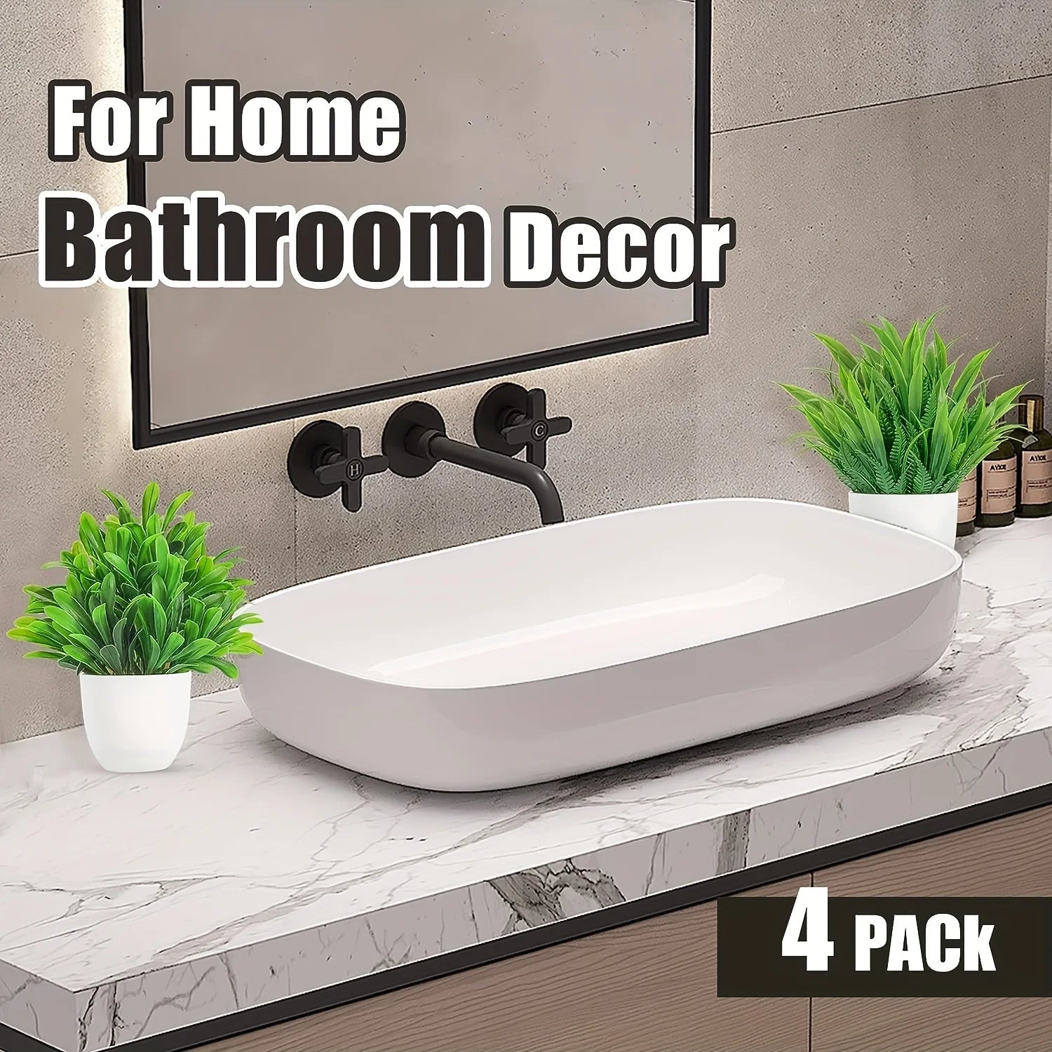 4 Pack Mini Artificial Potted Plants Fake Bonsai Greenery for Home Office Farmhouse Bathroom Shelf Decor Indoor - Buy online at  Vibe In Cart.