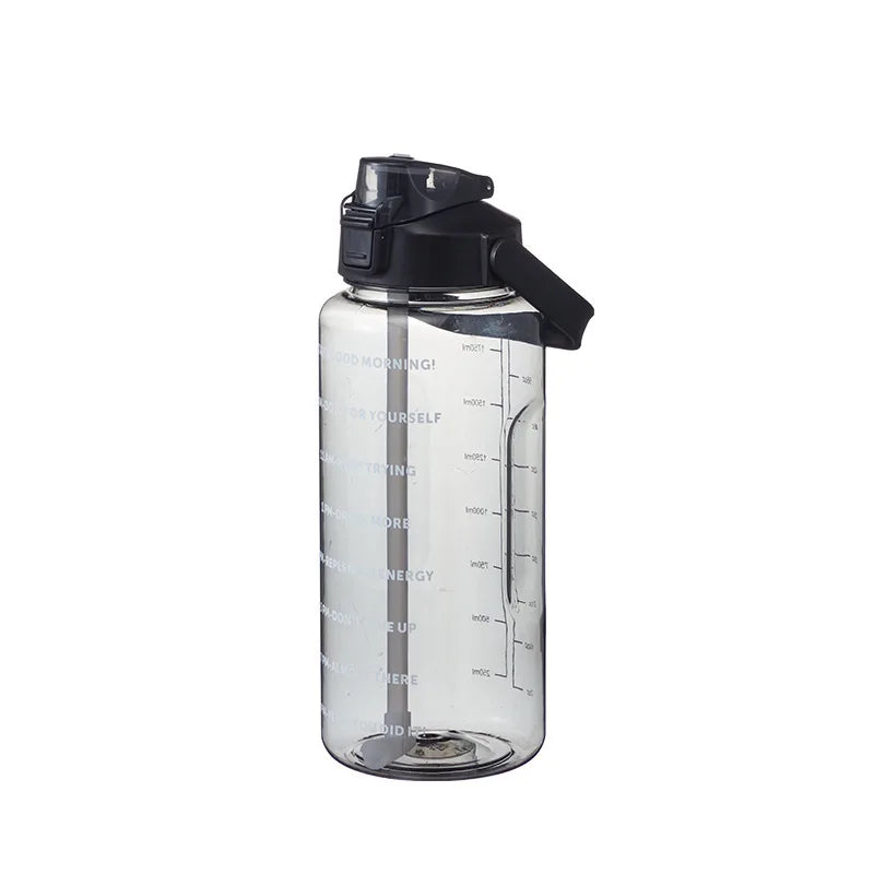 2000ml Sports Drinking Bottles with Time Marker Men Women Water Bottle with Straw Large Capacity Outdoor Cup Fitness Drinkware - Buy online at  Vibe In Cart.