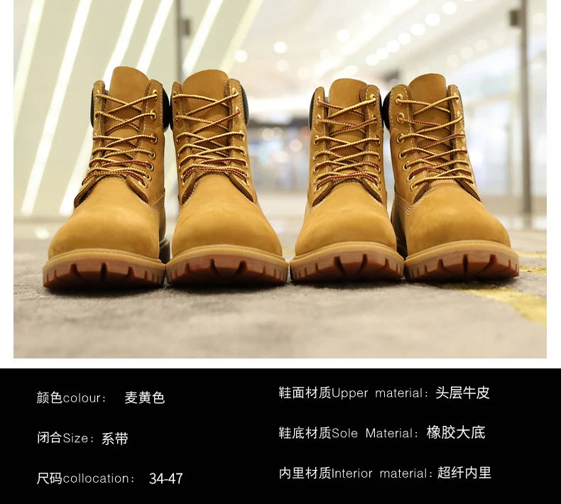 Genuine Leather Men's Winter Spring Ankle Treking Military Snow Yellow Tactical Boots Outdoor Footwear for Women Men Work Shoes - Buy online at  Vibe In Cart.