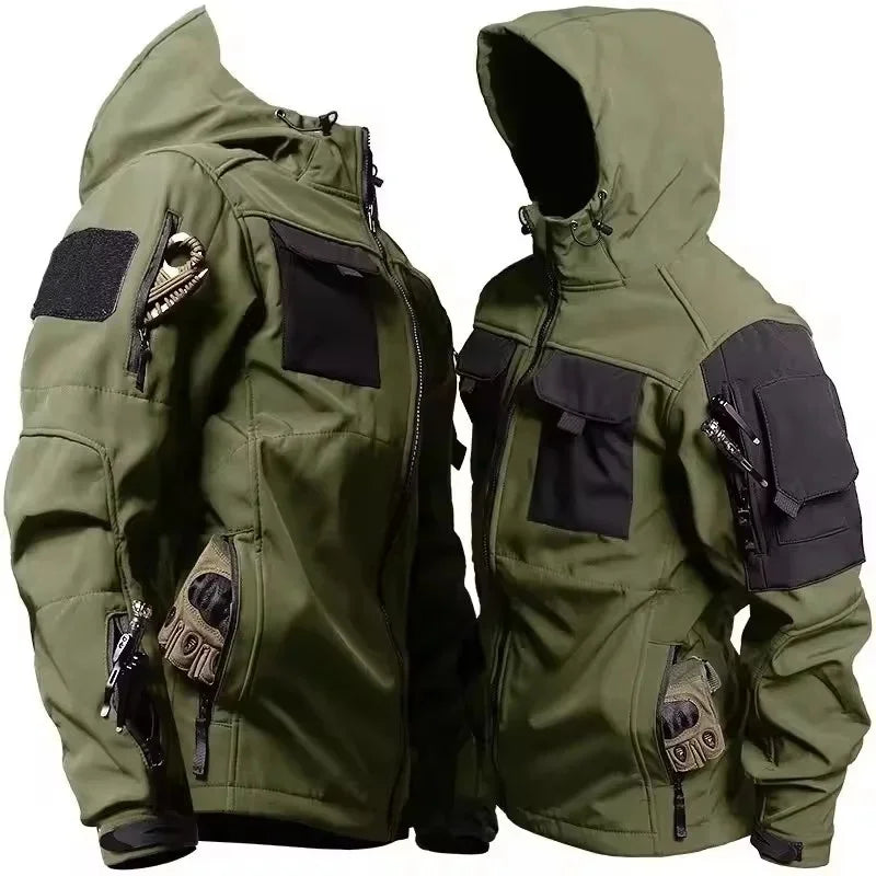 New Autumn WinterTactical Jackets Men Military Soft Shell Waterproof Windproof Hooded Jacket Outdoor Functional Multi-pockets - Buy online at  Vibe In Cart.
