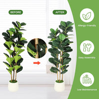 5/6/7 FT Artificial Fiddle Leaf Fig Tree with Pot Faux Trees with Artificial Plants Fiddle Leaves Greenery Fake Tree for Home - Buy online at  Vibe In Cart.