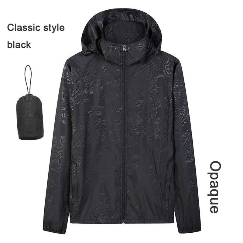 Hooded UV Waterproof Nylon Golf Jacket Unisex Foldable