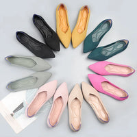 Breathable Polyester Shoes Women Spring Flats Pointy Toe Ballerinas Ladies Stretch Knitted Loafers Daily Casual Shallow Shoes - Buy online at  Vibe In Cart.