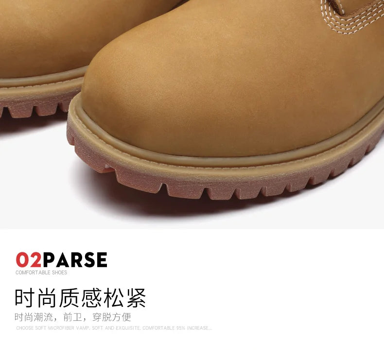 Genuine Leather Men's Winter Spring Ankle Treking Military Snow Yellow Tactical Boots Outdoor Footwear for Women Men Work Shoes - Buy online at  Vibe In Cart.