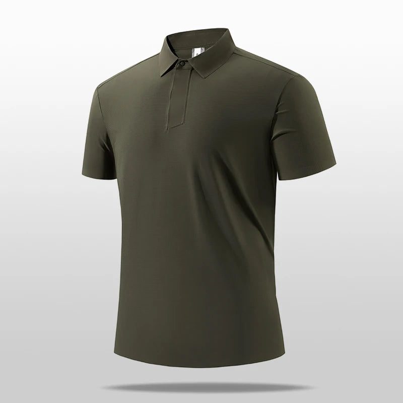 Men's Quick Dry Elastic Polyester Polo Shirt for Golf and Running