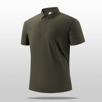Men's Quick Dry Elastic Polyester Polo Shirt for Golf and Running