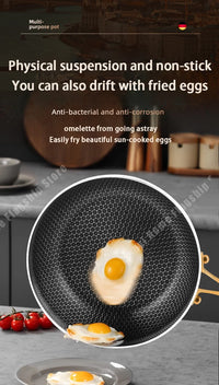 316 Stainless Steel Frying Pan Wok Non-stick Cooking Honeycomb Steak Gas Stove Pot Induction General Saucepan Kitchen Cookware - Buy online at  Vibe In Cart.