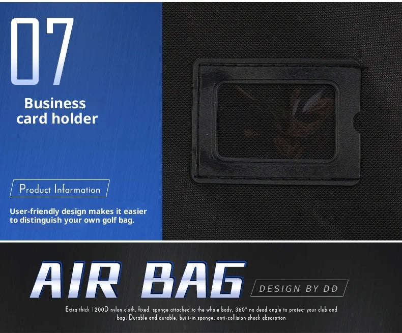 Foldable Polyester Golf Bag with Pulley and Single Layer