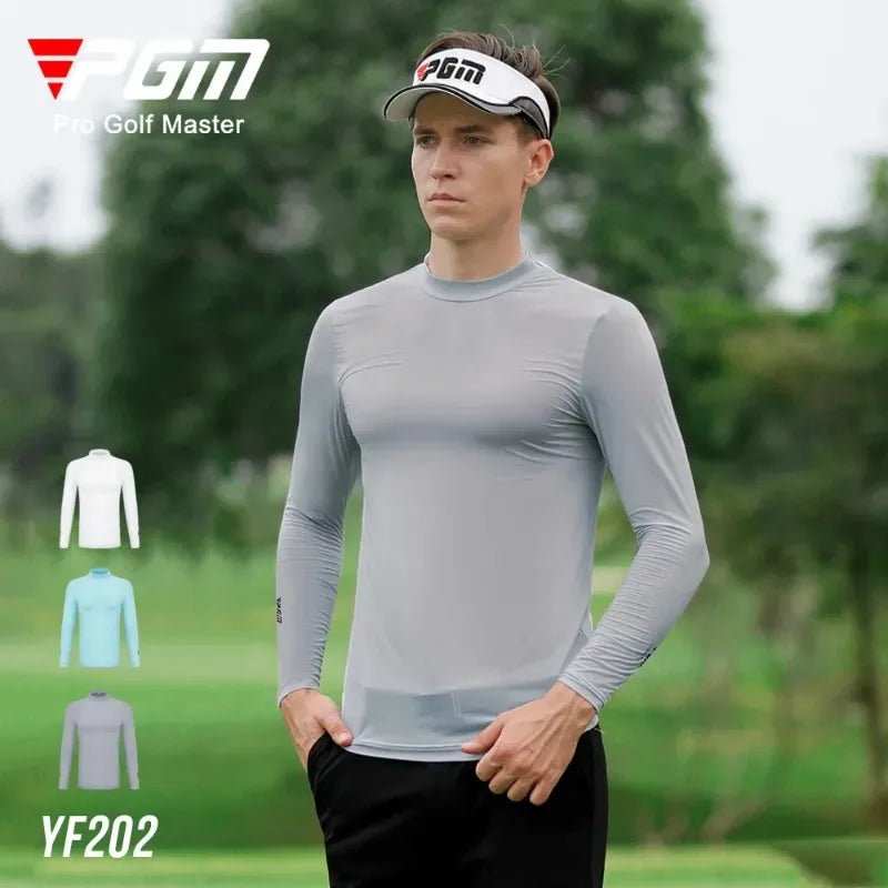 PGM Mens Sun Protection Golf Shirt Underwear Long Sleeve Golf Shirt Cooling Ice Silk T-shirts Anti-UV Soft Golf Apparel For Men - Buy online at  Vibe In Cart.