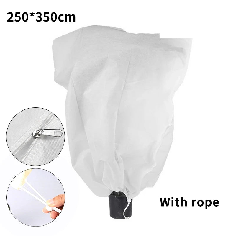 Non-Woven Fabric Plant Covers for Freeze Protection with Drawstring, 1-3 Pack