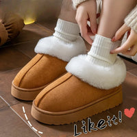 Anti-slip Shoe Thick Plush Snow Boots 2025 New Women Faux Suede Platform Fur Winter Boots Woman Slip On Warm Cotton Padded Shoes - Buy online at  Vibe In Cart.