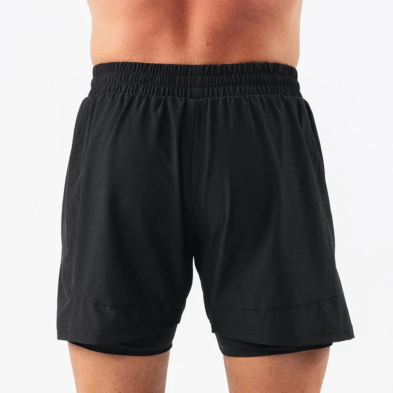 men's Fitness double-deck training Sports Shorts Summer 2 in 1 Quick Dry Gym Beach Pants Running Shorts Outdoor men Sweatpants - Buy online at  Vibe In Cart.