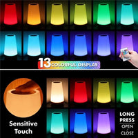 13 Color Changing Night Light Remote Control Touch USB Rechargeable RGB Night Lamp Dimmable Lamp Portable Table Bedside Lamp - Buy online at  Vibe In Cart.