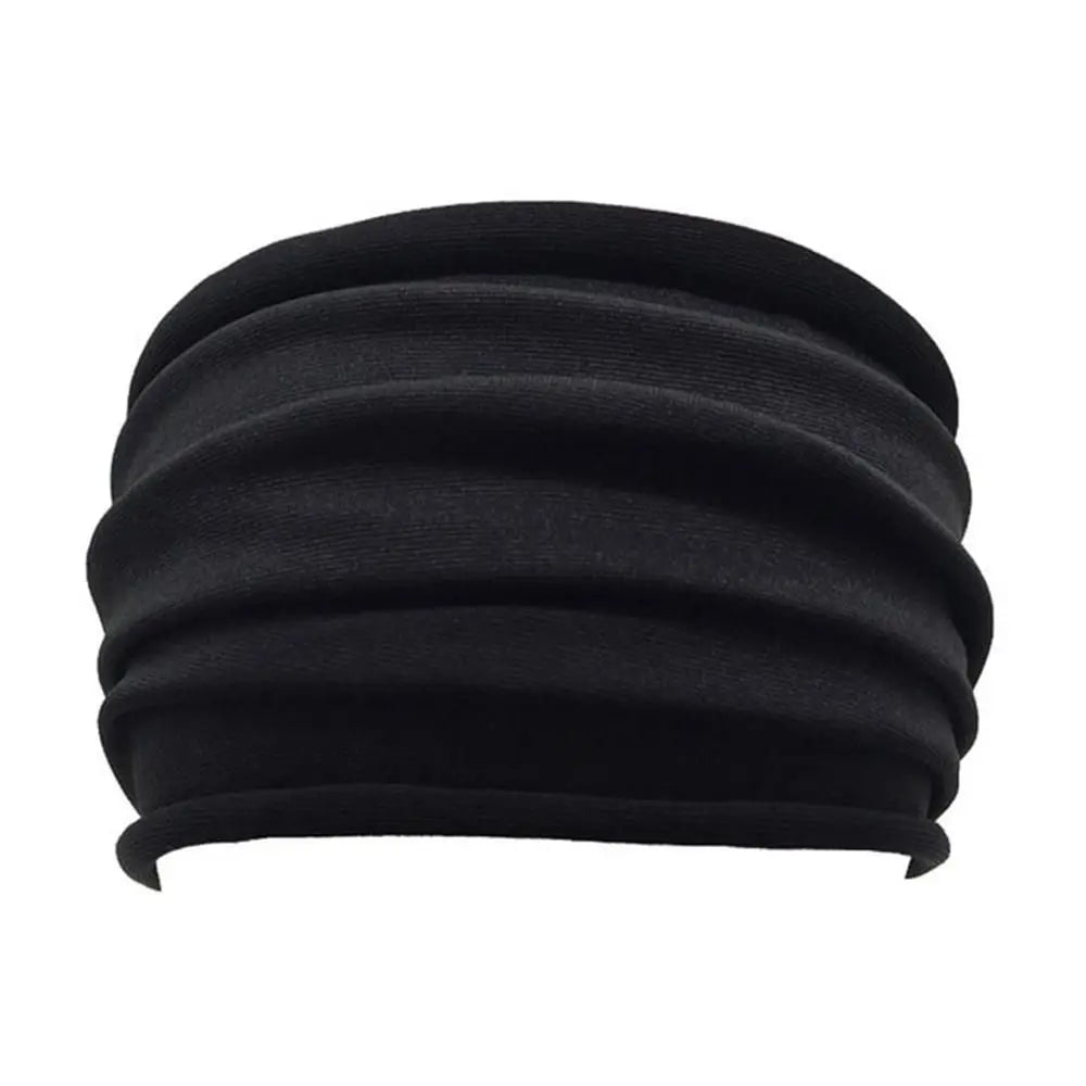 Unisex Fashion Cotton Print Wide Elastic Turban Hairband for Sports