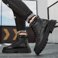 New Autumn Winter Men High Top Shoes Fashion Motorcycle Boots Outdoor Leisure Ankle Boots Comfortable Man Lace-Up Botas Sneakers - Buy online at  Vibe In Cart.