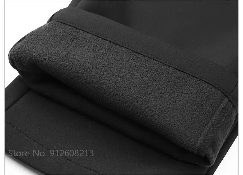 Men's Waterproof Fleece Winter Pants Straight Fit