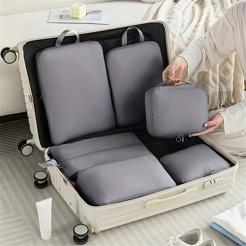 6-Piece Compression Packing Cubes Made of Polyester