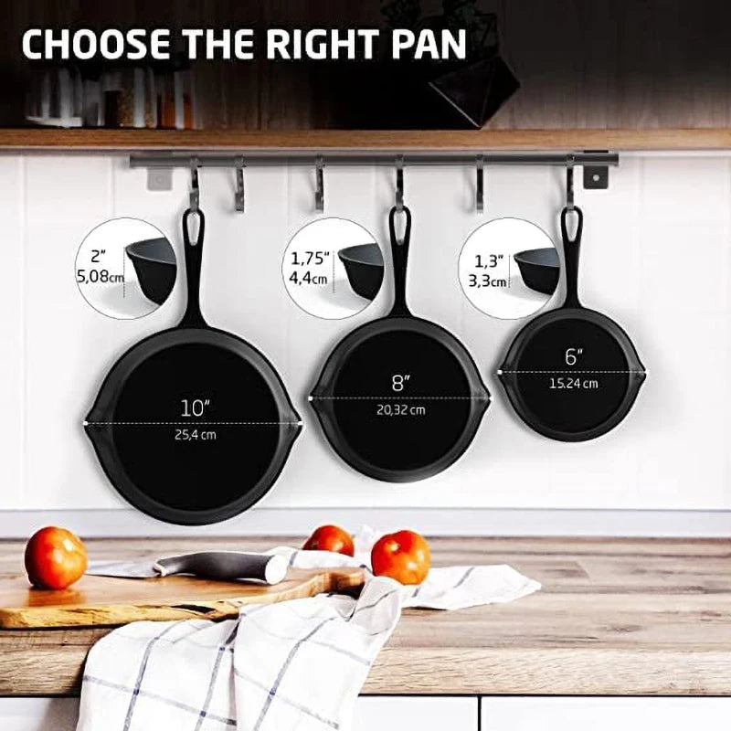 Cast Iron Frying Pan  Non-Stick Skillet for Cooking, Omelette & Pancake Pan, Induction-Compatible Kitchen Cookware - Buy online at  Vibe In Cart.