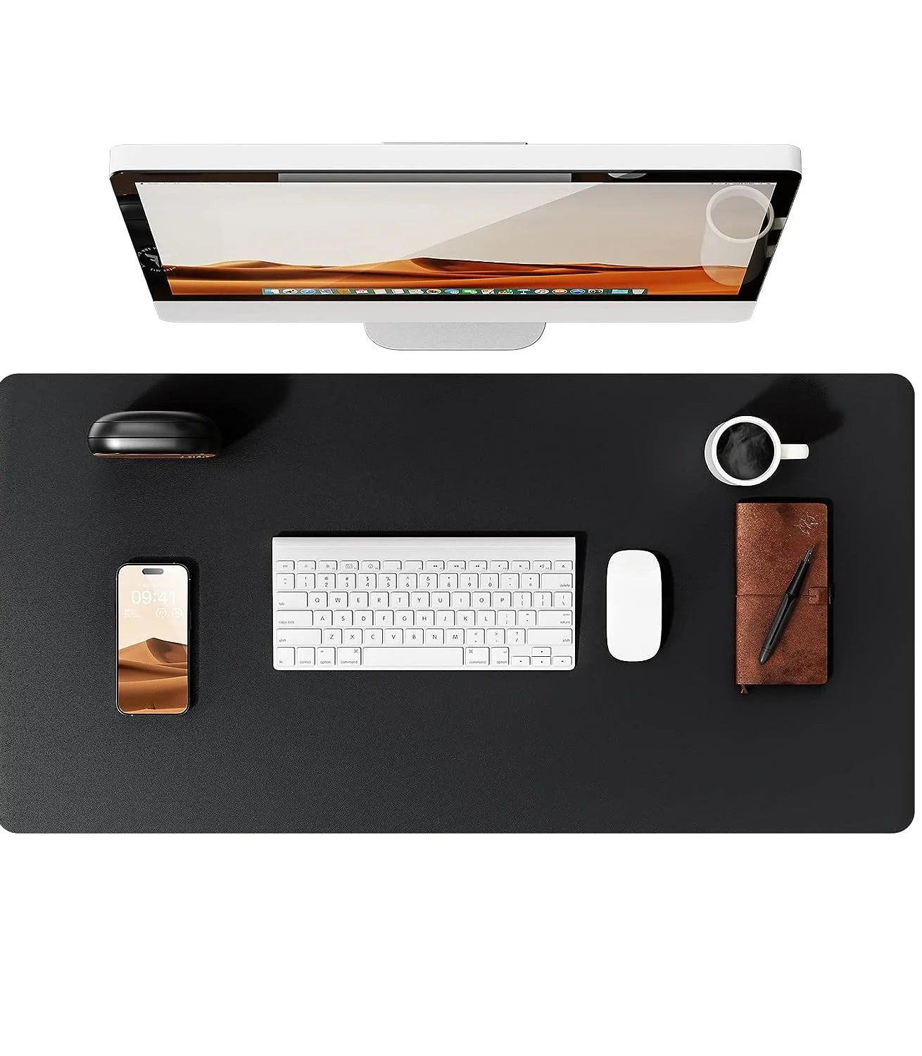 Large Non-Slip PU Leather Office Desk Mat for Mouse and Laptop Pad