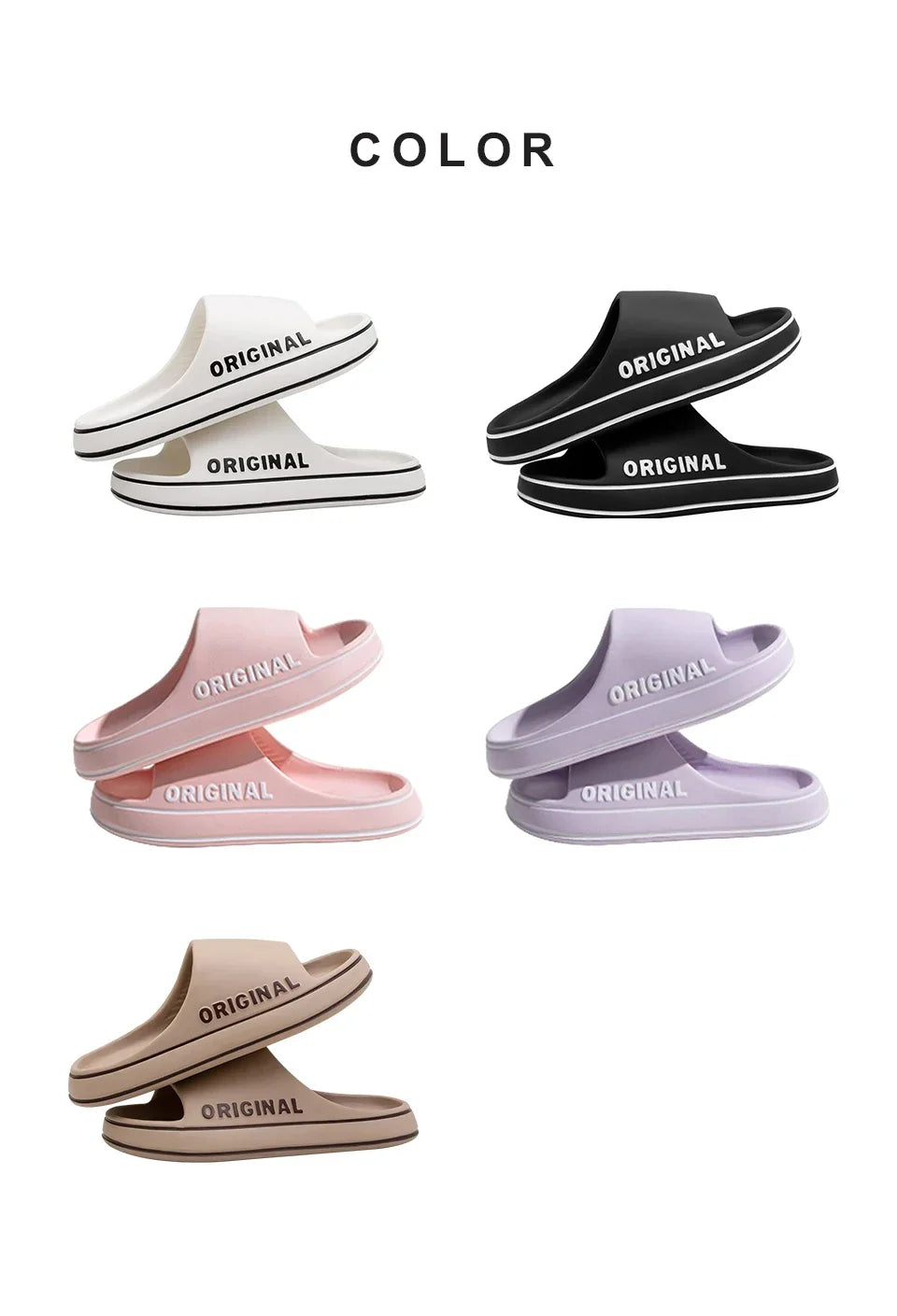 Couple Sandals Women Mens Letter Slippers Beach Slides Summer Anti Slip Thick Sole Indoor Bathroom Solid Color Shoes - Buy online at  Vibe In Cart.