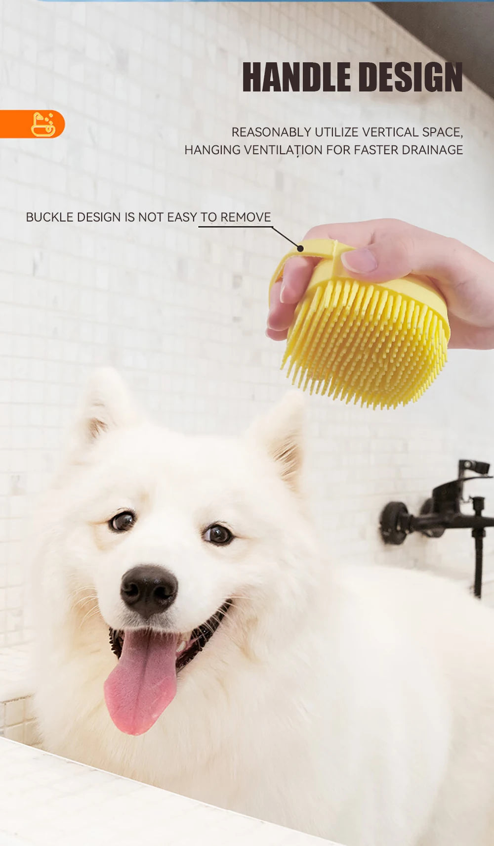 Dog Bathing Brush Pet Massage Brush Shampoo Dispenser Soft Silicone Brush Rubber Bristle for Dogs and Cats Shower Grooming Tool - Buy online at  Vibe In Cart.