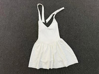 Hanging Neck Tennis Dress Women Solid Color Sleeveless Sports One Piece Pocket Suits Outdoor Running Fitness Yoga Golf Dresses