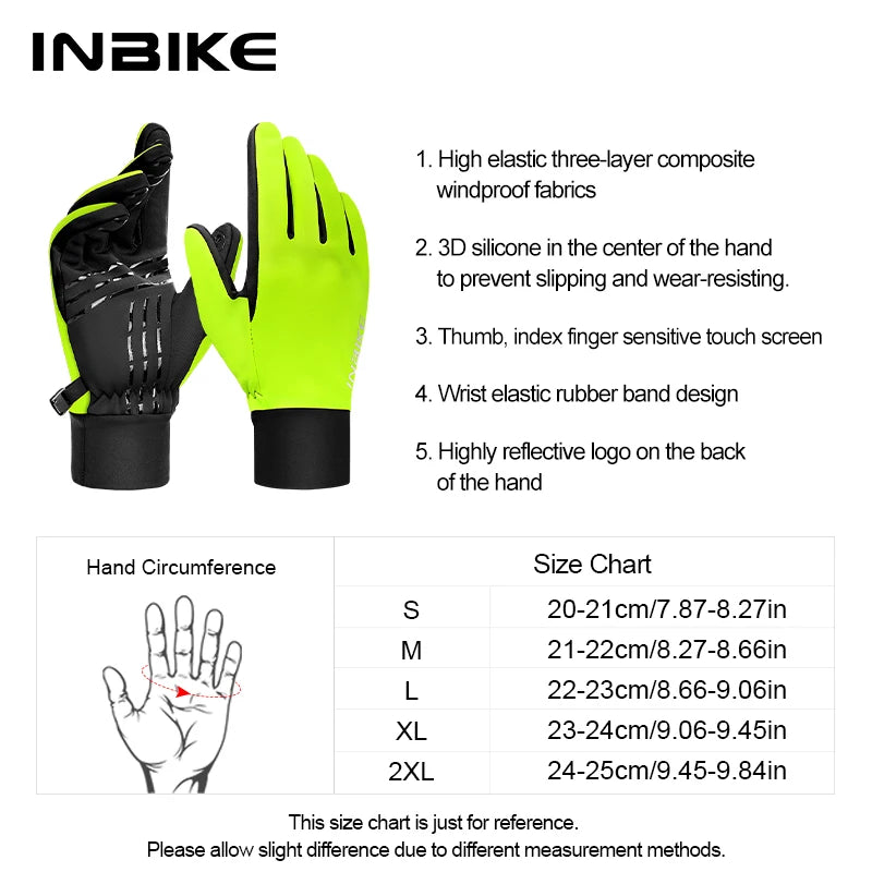 INBIKE Winter Cycling Gloves for Men Women Warm Fleece Biking Glove for Riding Bicycle Gloves Waterproof Touchscreen Accessories - Buy online at  Vibe In Cart.