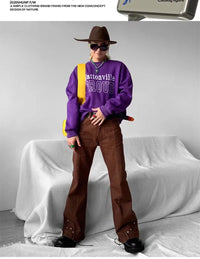 2025 Y2K Fashion Vintage Brown Baggy Flare Jeans Pants For Men High Street Hip Hop Women Casual Cotton Long Trousers Pantalon - Buy online at  Vibe In Cart.