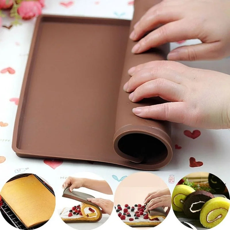 1PC Silicone Baking Mat Cake Roll Pad Macaron Swiss Roll Oven Mat Bakeware Baking Tools Kitchen Accessories - Buy online at  Vibe In Cart.