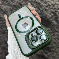 Full Coverage Transparent Magnetic Phone Case with Stand