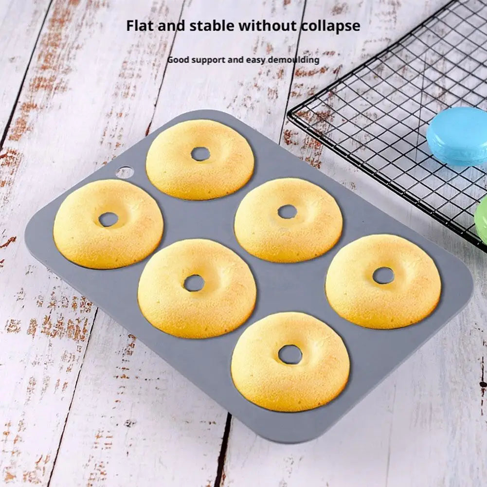 6 Holes Silicone Donut Mold Bagel Pan Non-stick Baking Heat Resistance DIY Mould Doughnut Maker Pan Baking Tool for Oven Bakewar - Buy online at  Vibe In Cart.