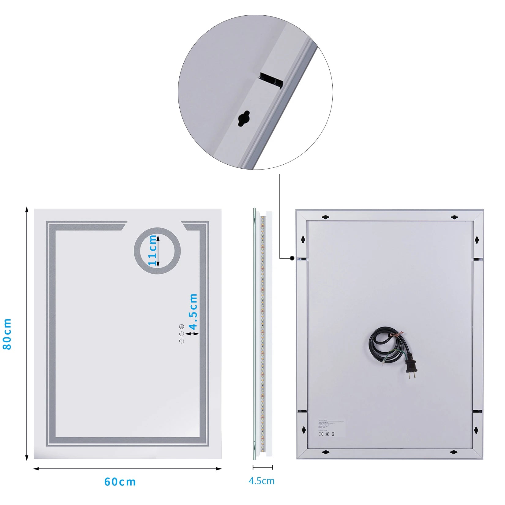 LUVODI LED Mirror Bathroom Wall Mounted Magnifying Mirror for Washroom Toilet Shower Vanity Makeup Shaving Mirrors - Buy online at  Vibe In Cart.