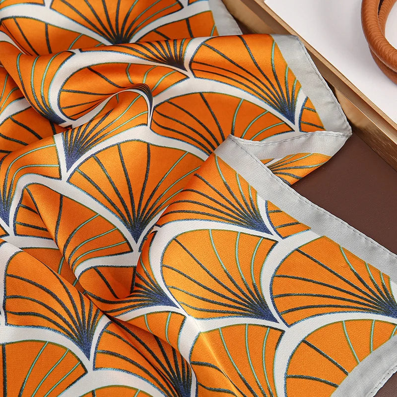 Square Satin Silk Scarf for Women, Casual All Seasons