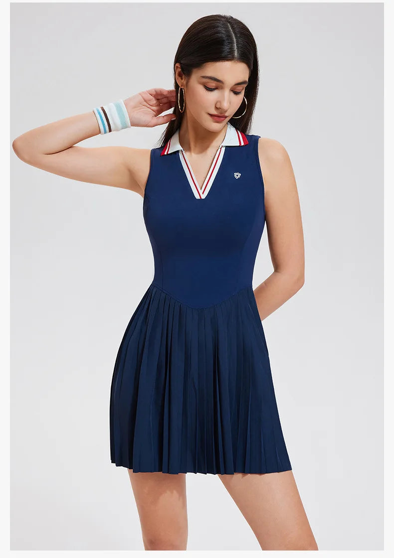 New sports dresses women tennis dress polo lapel fitness dress outdoor badminton golf Quick-drying and breathable Sports dress - Buy online at  Vibe In Cart.