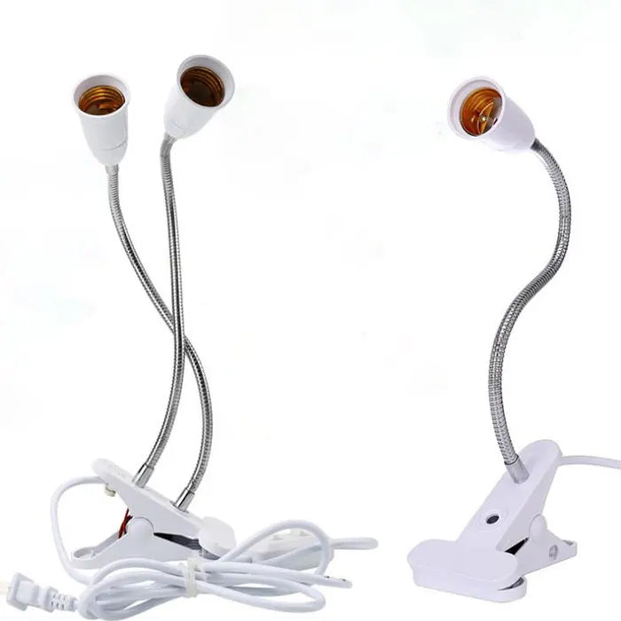 EU US Plug 360 Degrees Flexible Desk Lamp Holder E27 Base Light Socket Gooseneck Clip-On Cable With On Off Switch for Home Plant - Buy online at  Vibe In Cart.