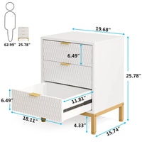 Tribesigns Modern Nightstand, 25.8" Tall Bedside Table with 3 Drawers, Contemporary End Side Table with Storage for Bedroom - Buy online at  Vibe In Cart.