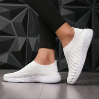 Women's Solid Color Sneakers Breathable Mesh Woven Outdoor Lightweight Low Top Walking Running Sports Socks Shoes - Buy online at  Vibe In Cart.