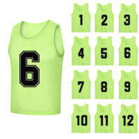 12 PCS Men's Football Pinnies Quick Drying Soccer Jerseys Youth with Numbers Basketball Team Practice Sports Training Vest - Buy online at  Vibe In Cart.