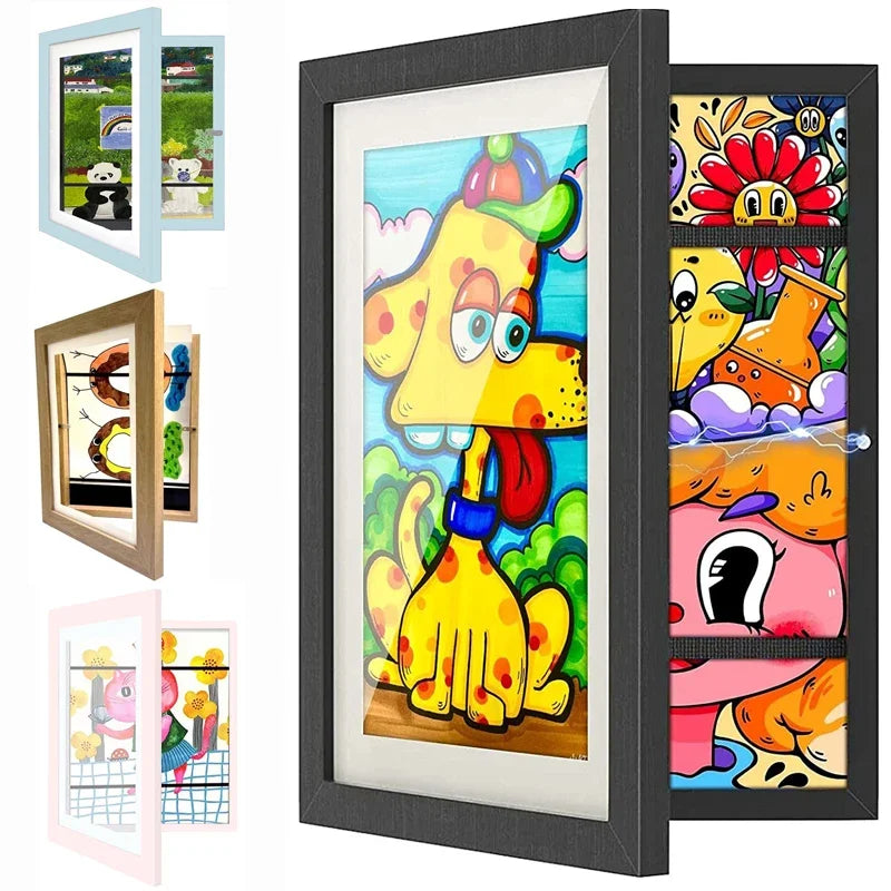 Children Drawing Frame A4 Wooden poster frame for walls Children's Art frame Changeable Kids Pictures Display Frames Home Decor - Buy online at  Vibe In Cart.