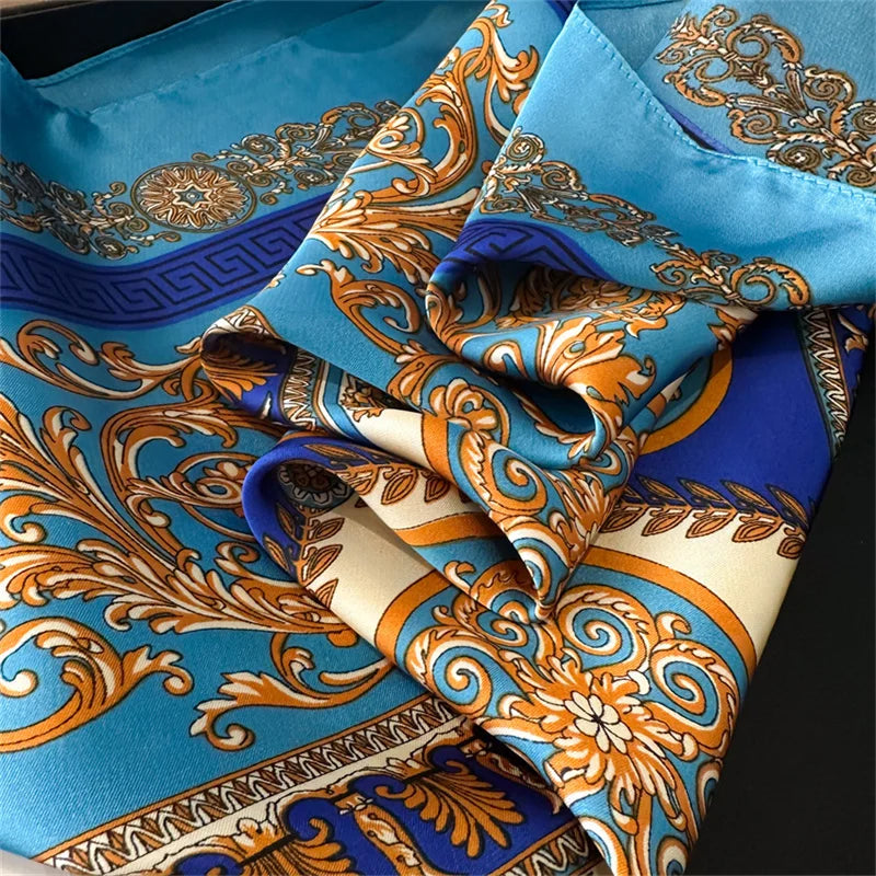 Women's 70x70cm Square Silk Scarf Shawl Headband