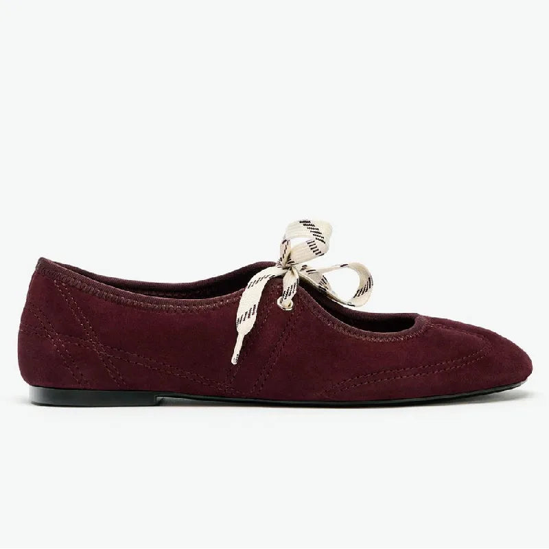 Fashion Lace Up Sewing Design Brand Ballet Flats Women High Quality Faux Suede Mary Jane Shoes Comfortable Round Toe Loafers - Buy online at  Vibe In Cart.