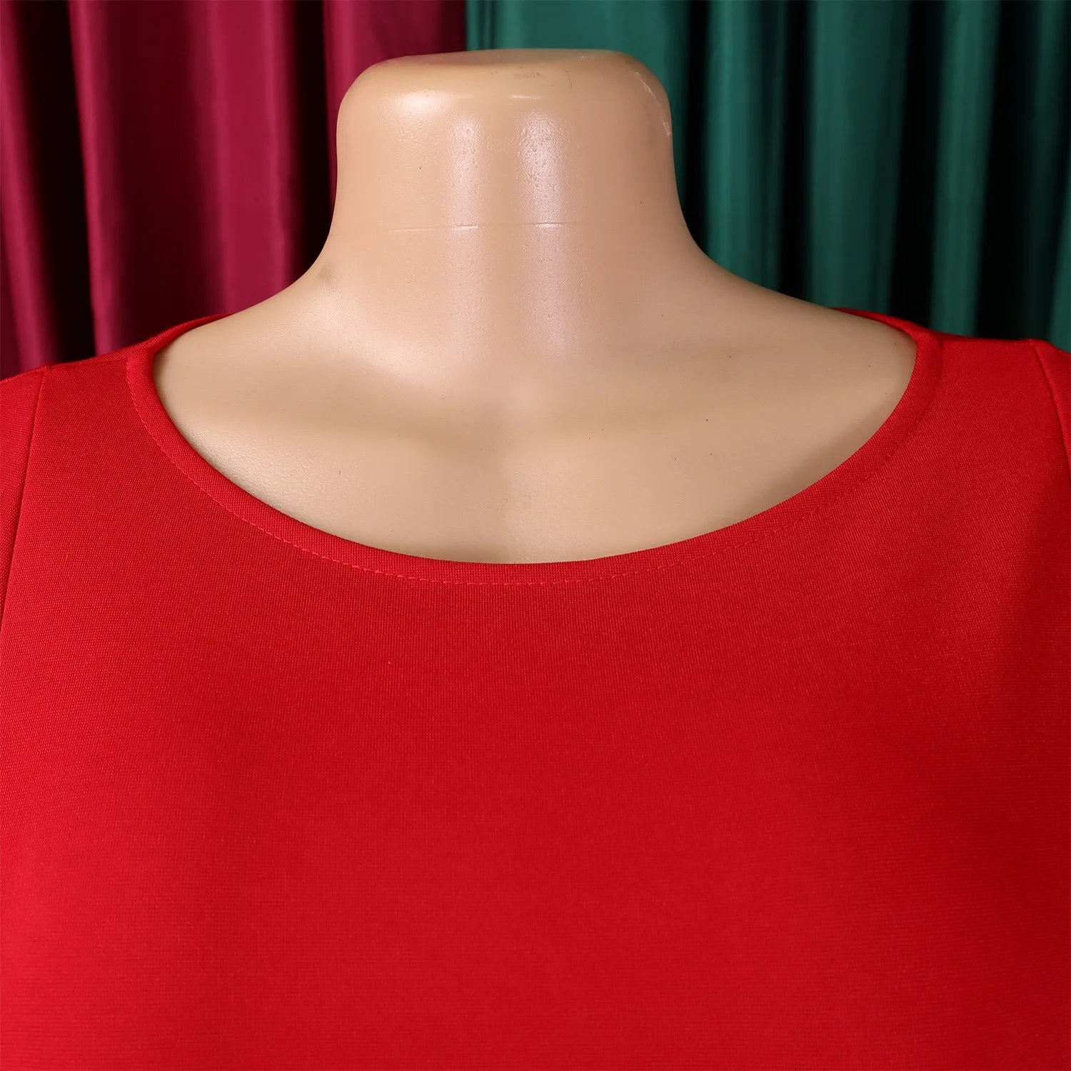 Women's Polyester O Neck Short Sleeve Belted Pleated Mid-Calf Dress