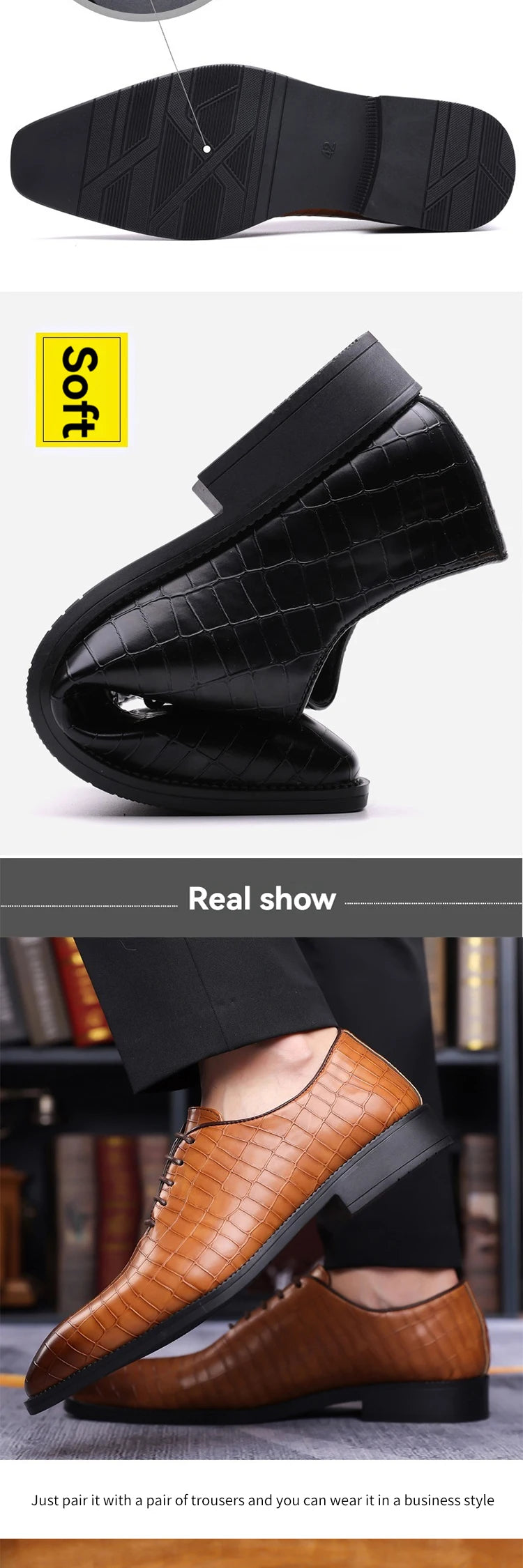 Luxury Mens Leather Shoes Retro Carved Lace-up Brogue Oxford Wedding Men Dress Shoes Male Formal Business Gentleman Office Shoes - Buy online at  Vibe In Cart.