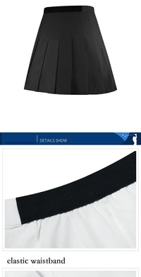 Women's High Waist Pleated A-Line Skort in Cotton Polyester with Inner Shorts