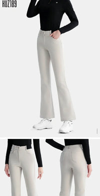 Women's Elastic High Waist Fleece Golf Pants for Winter
