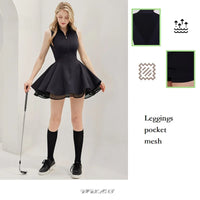 New Summer Women Tennis Polo Dress Zipper Collar Slim Golf Tennis Dress Lady Sleeveless Lace Ruffle Golf Skirts with Inner Short - Buy online at  Vibe In Cart.