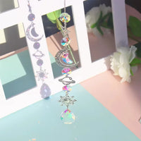 1pc Crystal Wind Chime Moon Sun Catcher Diamond Prisms Pendant Dream Catcher Rainbow Hanging Drop Home Garden Decor Windchime - Buy online at  Vibe In Cart.