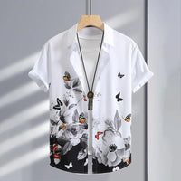 Men's Long Sleeve Polyester Printed Shirt For Spring And Summer Daily Wear